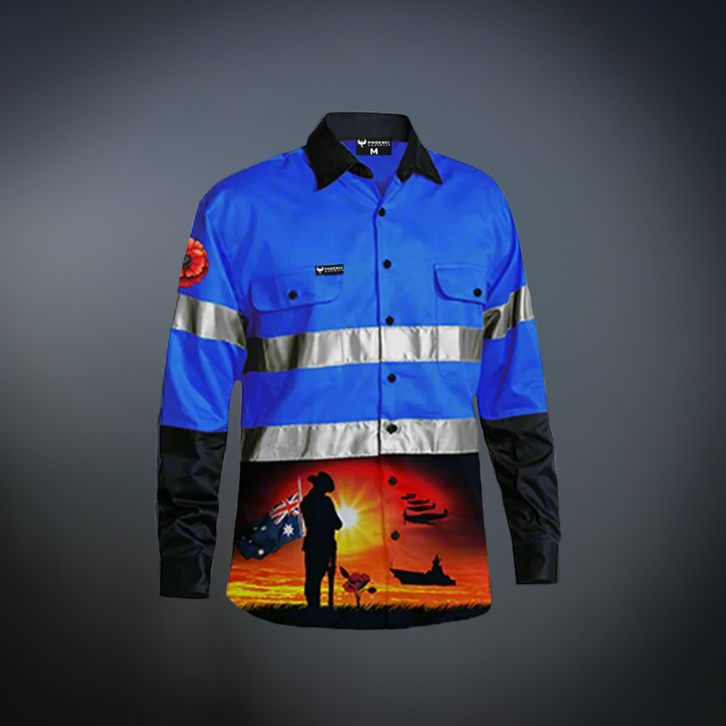 Courage Womens Blue Hi Vis Workshirt