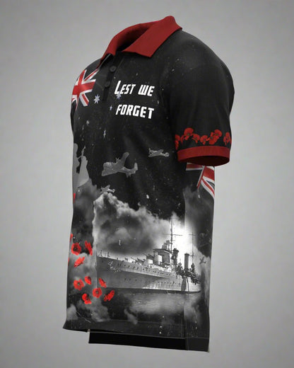 Lest we forget polo shirt — veteran gift australia PHX Workwear