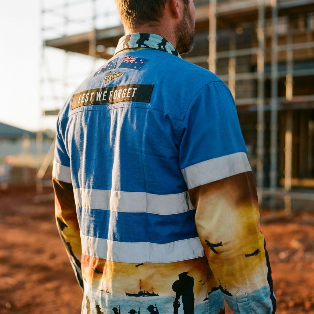 Lest We Forget Blue Half Button Hi-Vis - 2026 Limited Edition