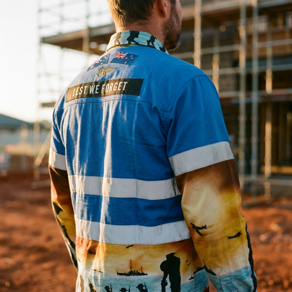 Lest We Forget Blue Half Button Hi-Vis - 2026 Limited Edition