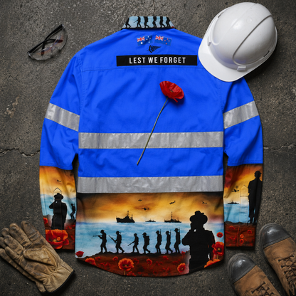 Lest We Forget Blue Half Button Hi-Vis - 2026 Limited Edition