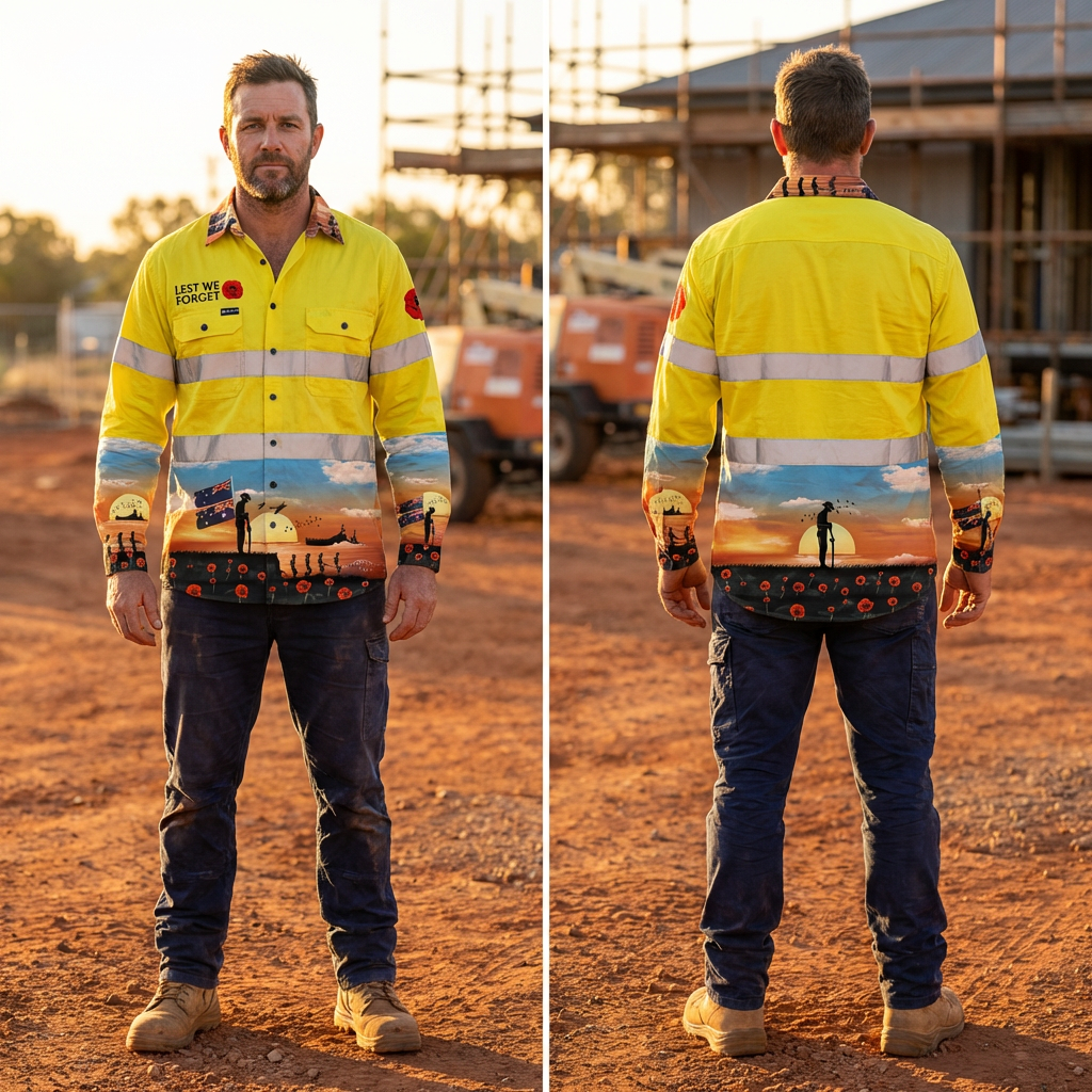 Men's Tribute Yellow Half Button Hi-Vis Day/Night Work Shirt