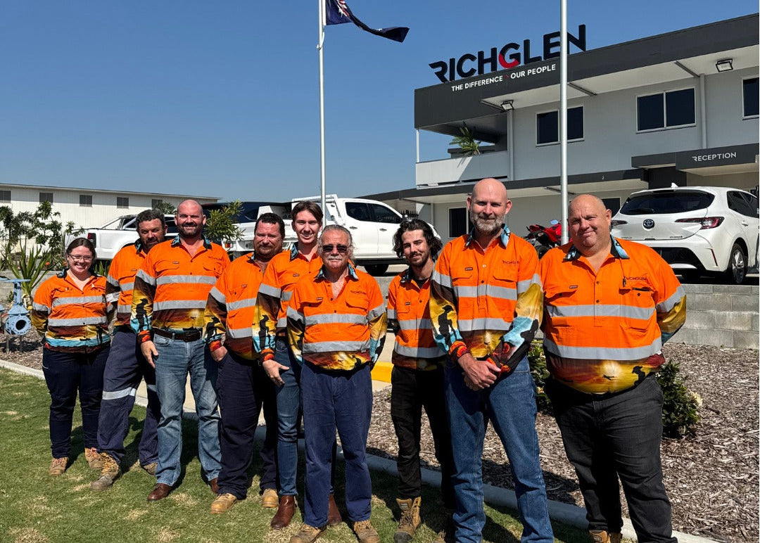 Richglen Mining crew in custom branded uniforms by Phoenix Workwear