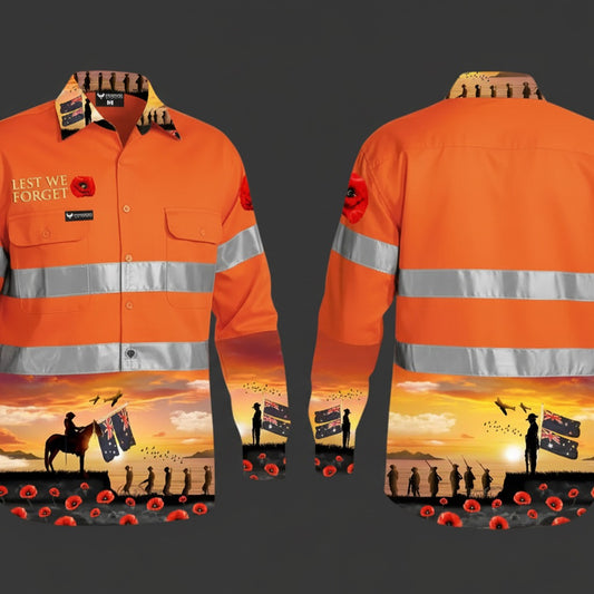 Men's Remembrance Hi-Vis Day/Night Work Shirt — PHX Workwear Australia